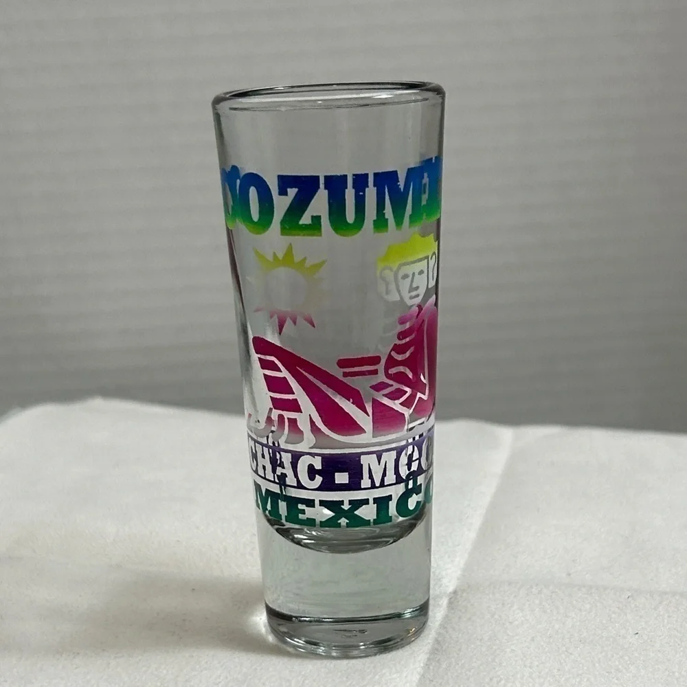 Shot Glass Lot of 4 Cozumel & Maui 4”H
